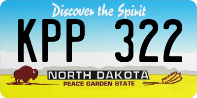 ND license plate KPP322