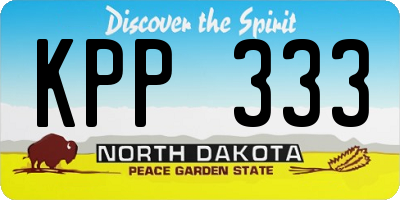 ND license plate KPP333