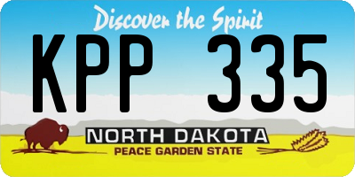 ND license plate KPP335