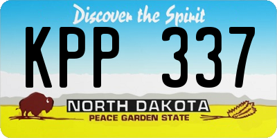 ND license plate KPP337