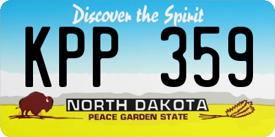 ND license plate KPP359
