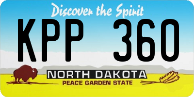 ND license plate KPP360