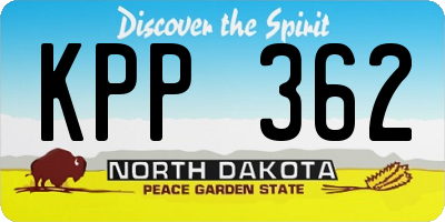 ND license plate KPP362
