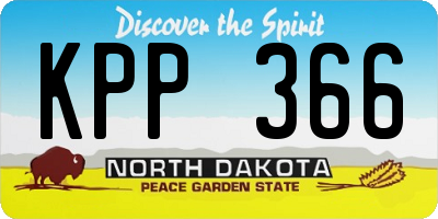 ND license plate KPP366