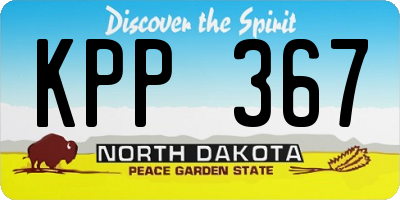 ND license plate KPP367