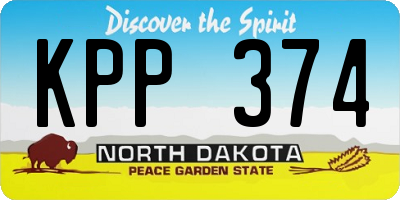 ND license plate KPP374