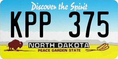 ND license plate KPP375
