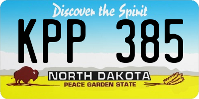 ND license plate KPP385