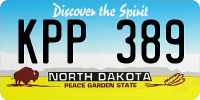 ND license plate KPP389