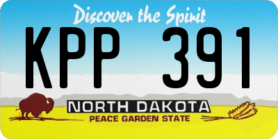 ND license plate KPP391