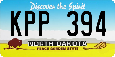 ND license plate KPP394