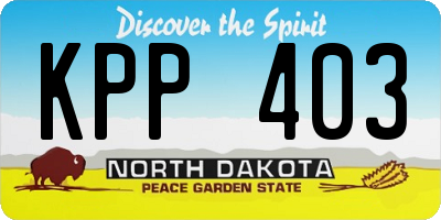 ND license plate KPP403