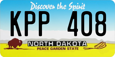 ND license plate KPP408