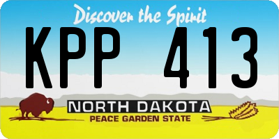 ND license plate KPP413