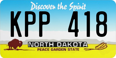 ND license plate KPP418