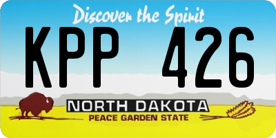 ND license plate KPP426