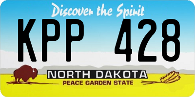 ND license plate KPP428