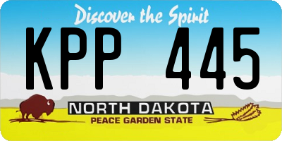 ND license plate KPP445