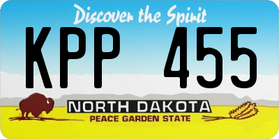 ND license plate KPP455