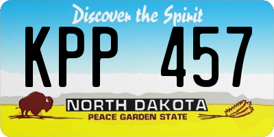 ND license plate KPP457
