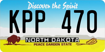 ND license plate KPP470