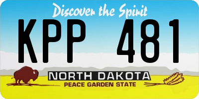 ND license plate KPP481