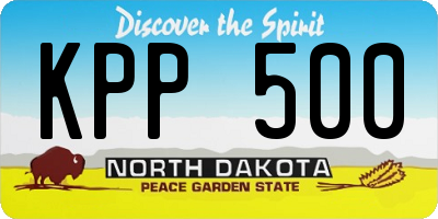 ND license plate KPP500