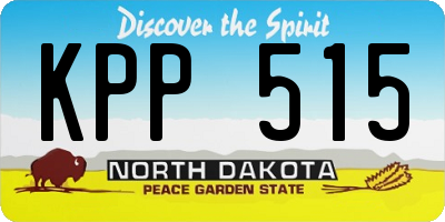 ND license plate KPP515