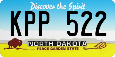 ND license plate KPP522