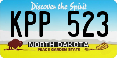 ND license plate KPP523