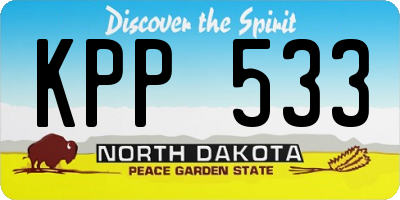 ND license plate KPP533