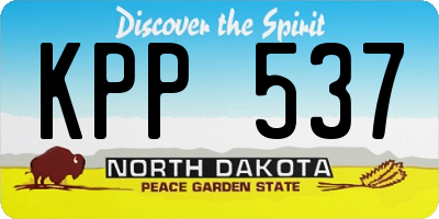 ND license plate KPP537