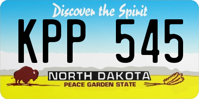 ND license plate KPP545
