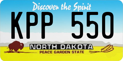 ND license plate KPP550