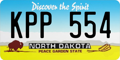 ND license plate KPP554