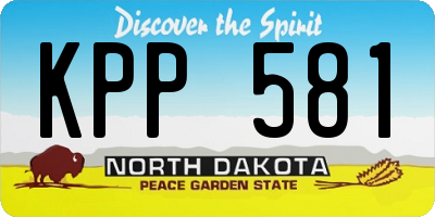 ND license plate KPP581