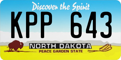 ND license plate KPP643