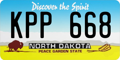 ND license plate KPP668