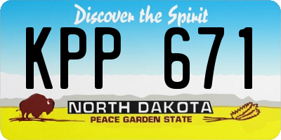 ND license plate KPP671