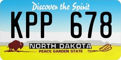 ND license plate KPP678