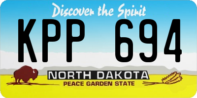 ND license plate KPP694