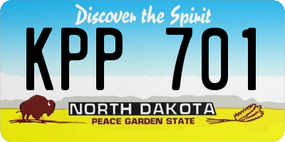 ND license plate KPP701