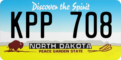 ND license plate KPP708