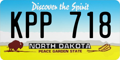 ND license plate KPP718