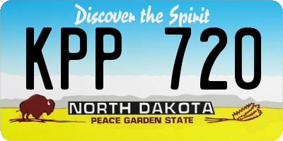 ND license plate KPP720