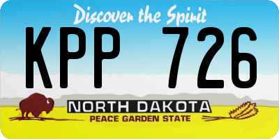 ND license plate KPP726