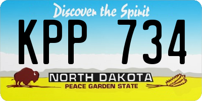 ND license plate KPP734