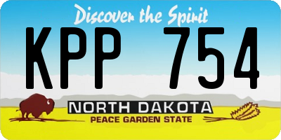 ND license plate KPP754
