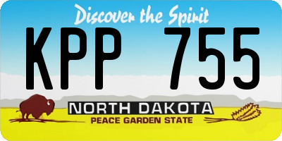 ND license plate KPP755