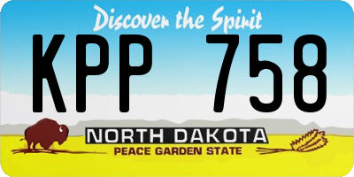 ND license plate KPP758
